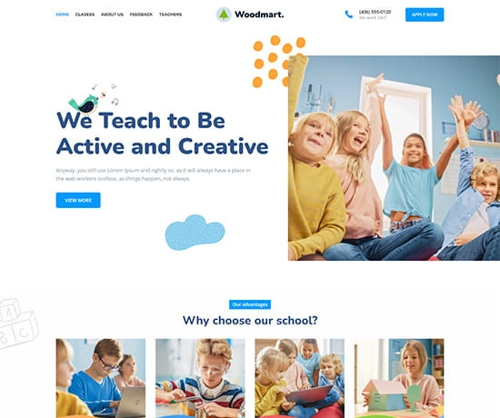 School prebuilt website preview