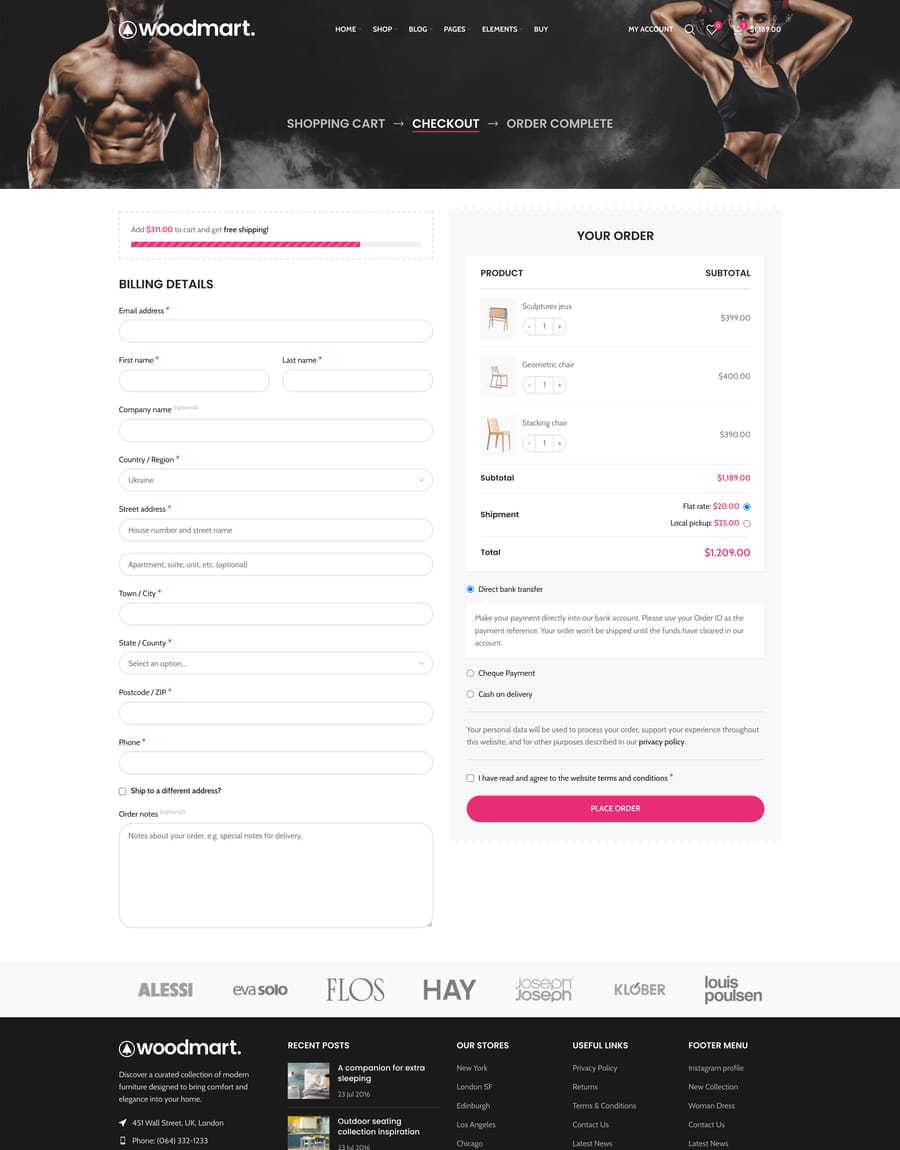 Sport Checkout page