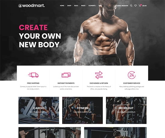 Sport prebuilt website preview