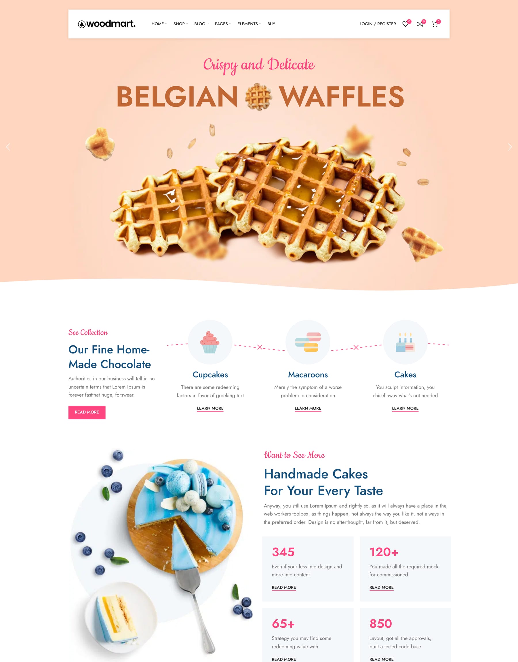 Bakery prebuilt website home page