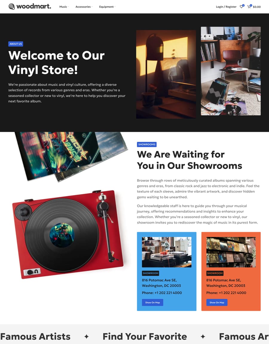 Vinyls About us page