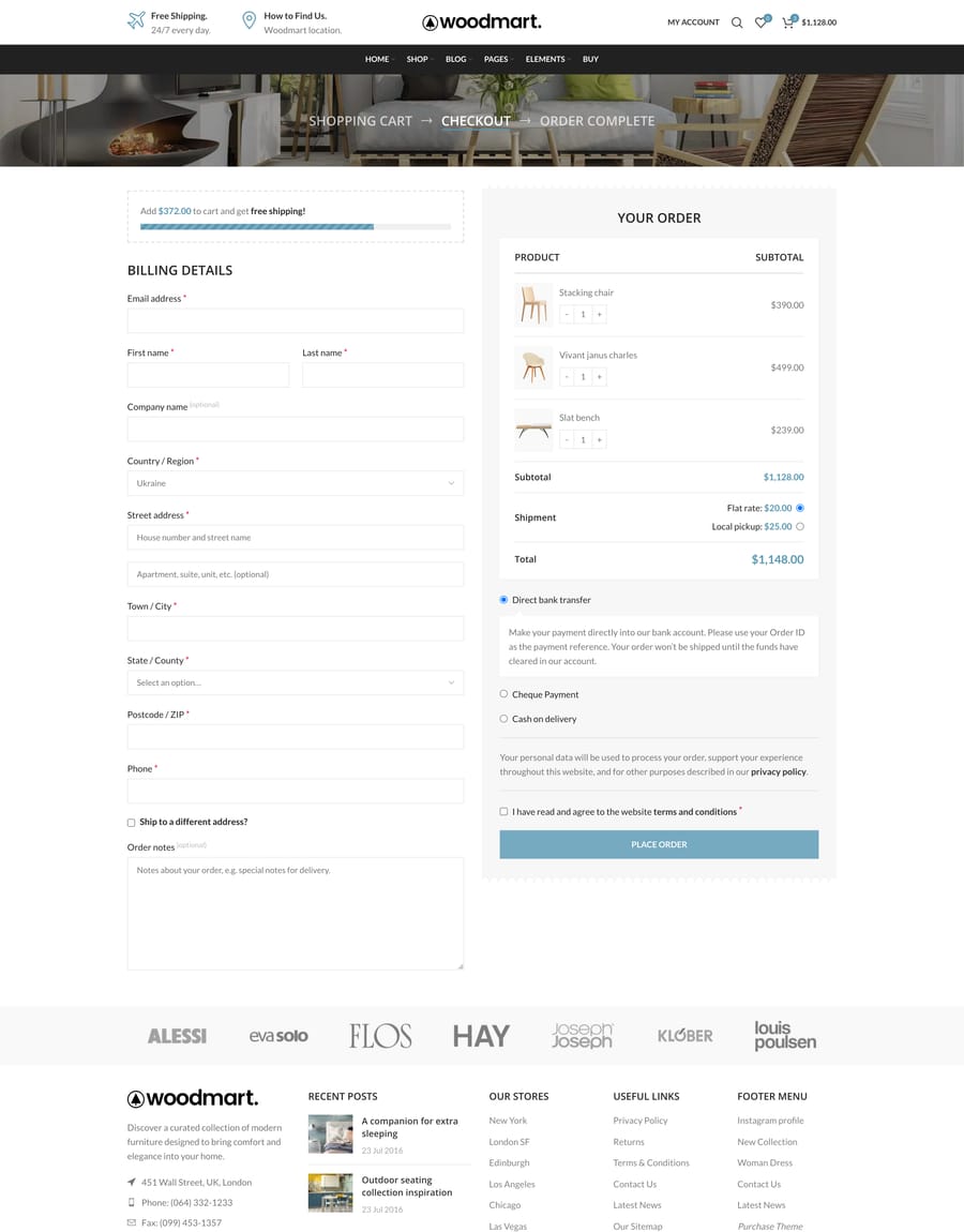 Watches Checkout page