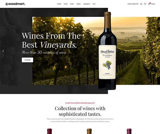 Wine prebuilt website preview