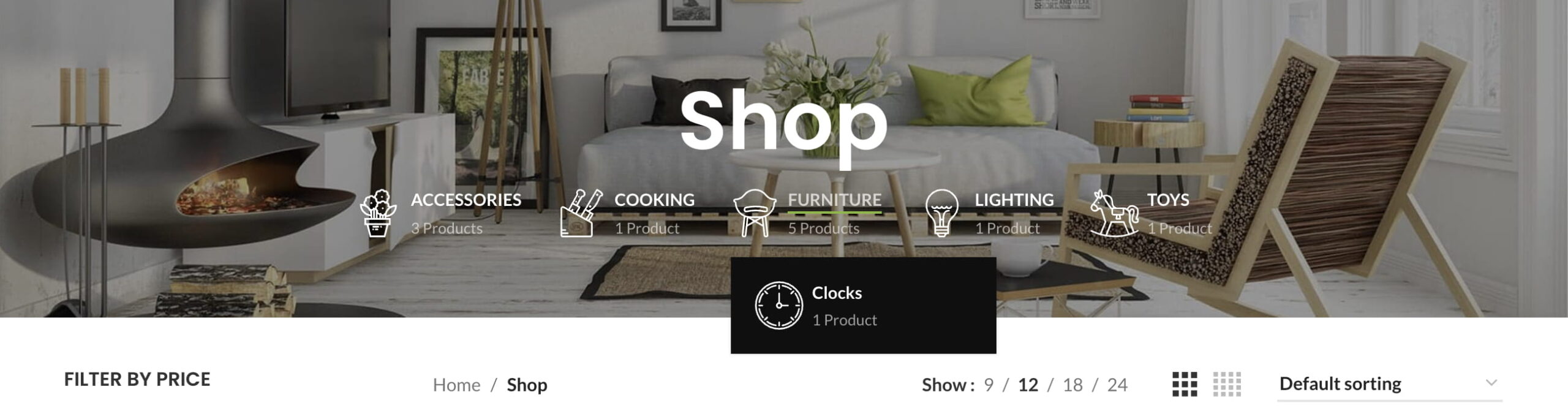 shop page title product category