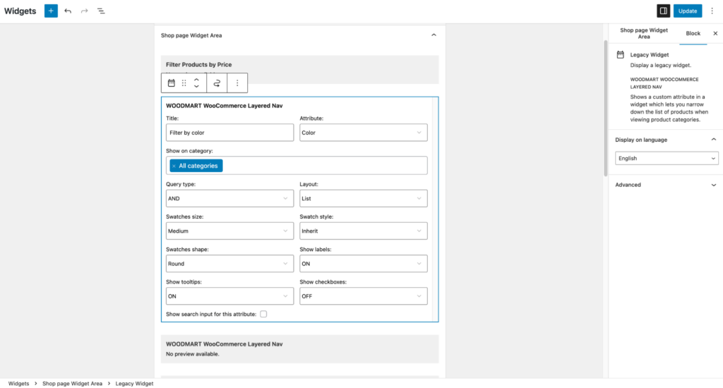 Language controls for a classic WordPress widget with WPML