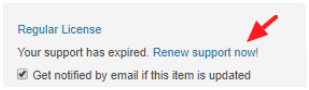 Renew support option for WoodMart in ThemeForest
