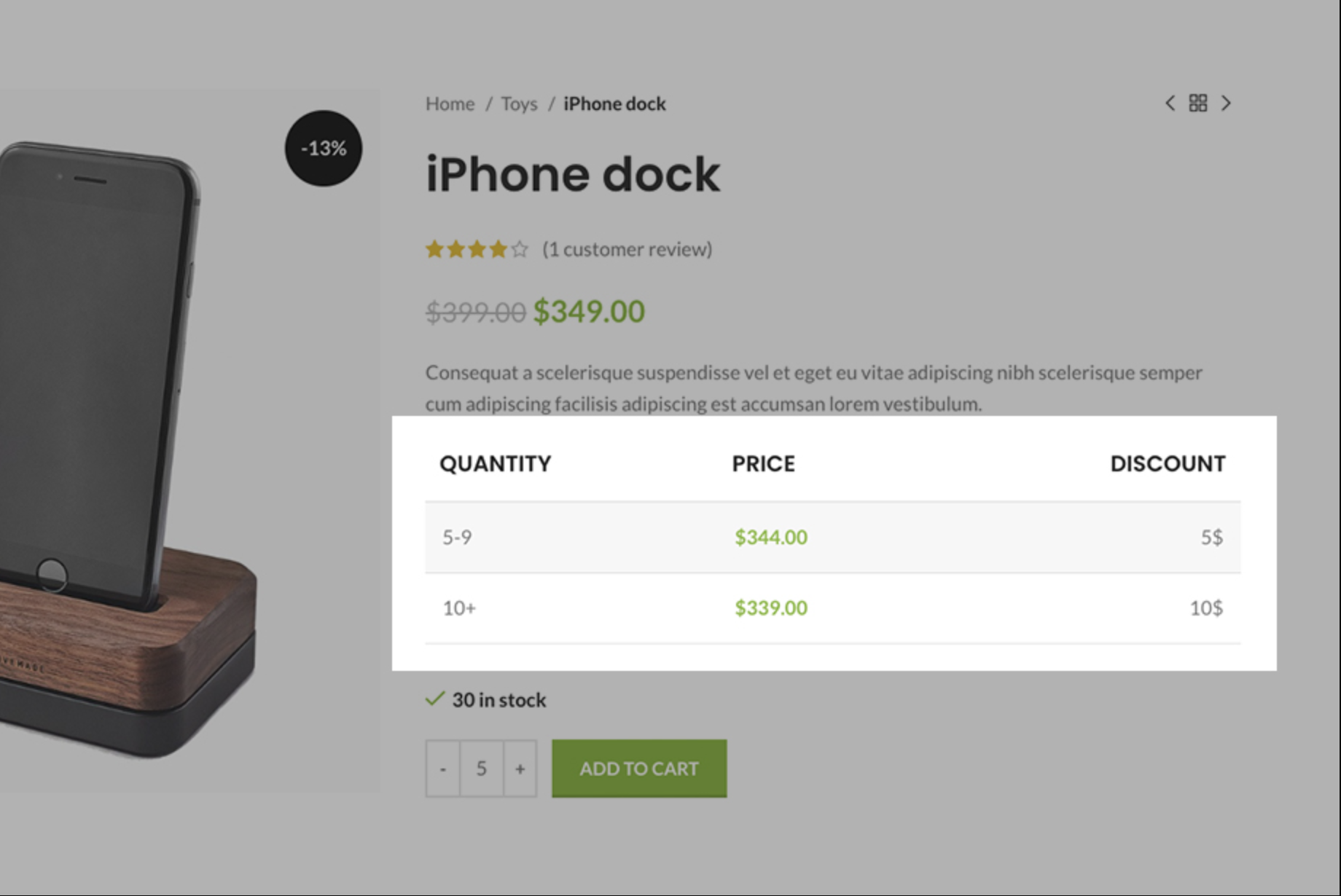 woodmart dynamic discount