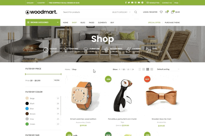 AJAX shop browsing without page reloads