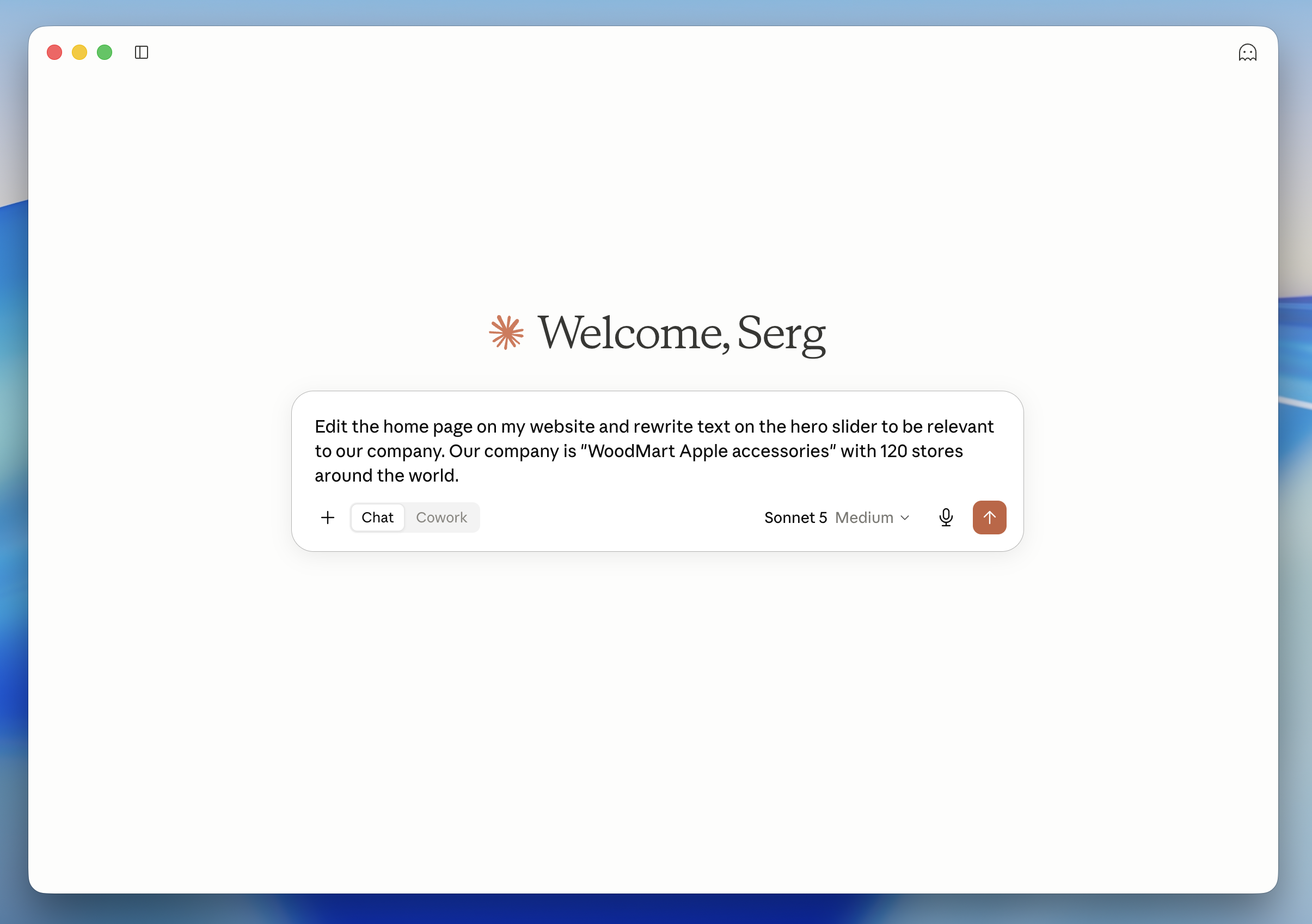 AI agent chat prompt example