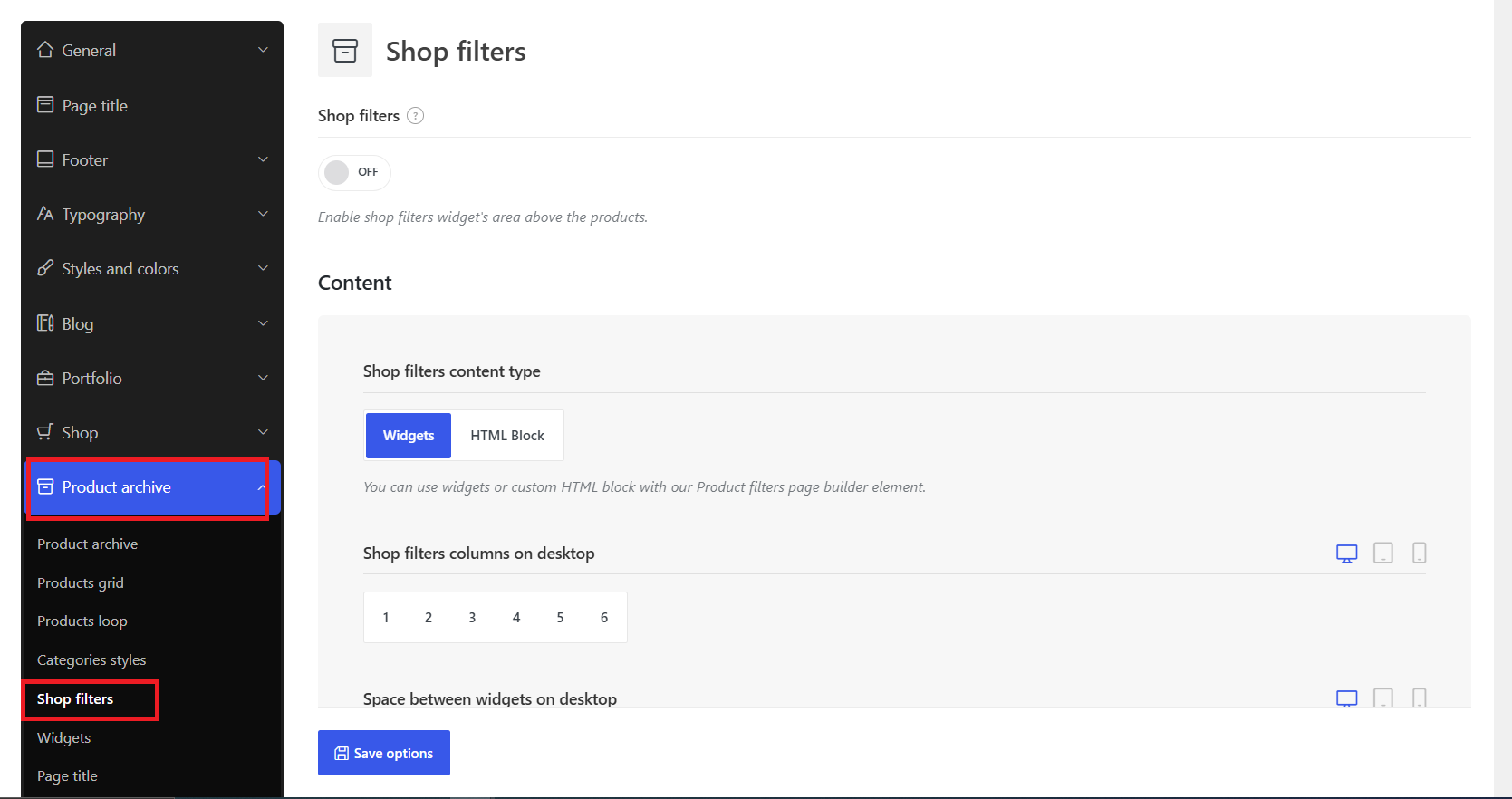 Add a dedicated filter area above or beside the product catalog to help customers refine product listings.