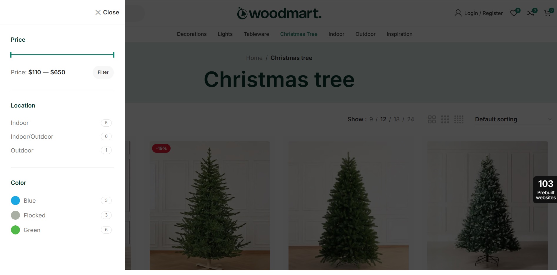 WoodMart keeps product filters hidden until shoppers open the off-canvas filter panel.