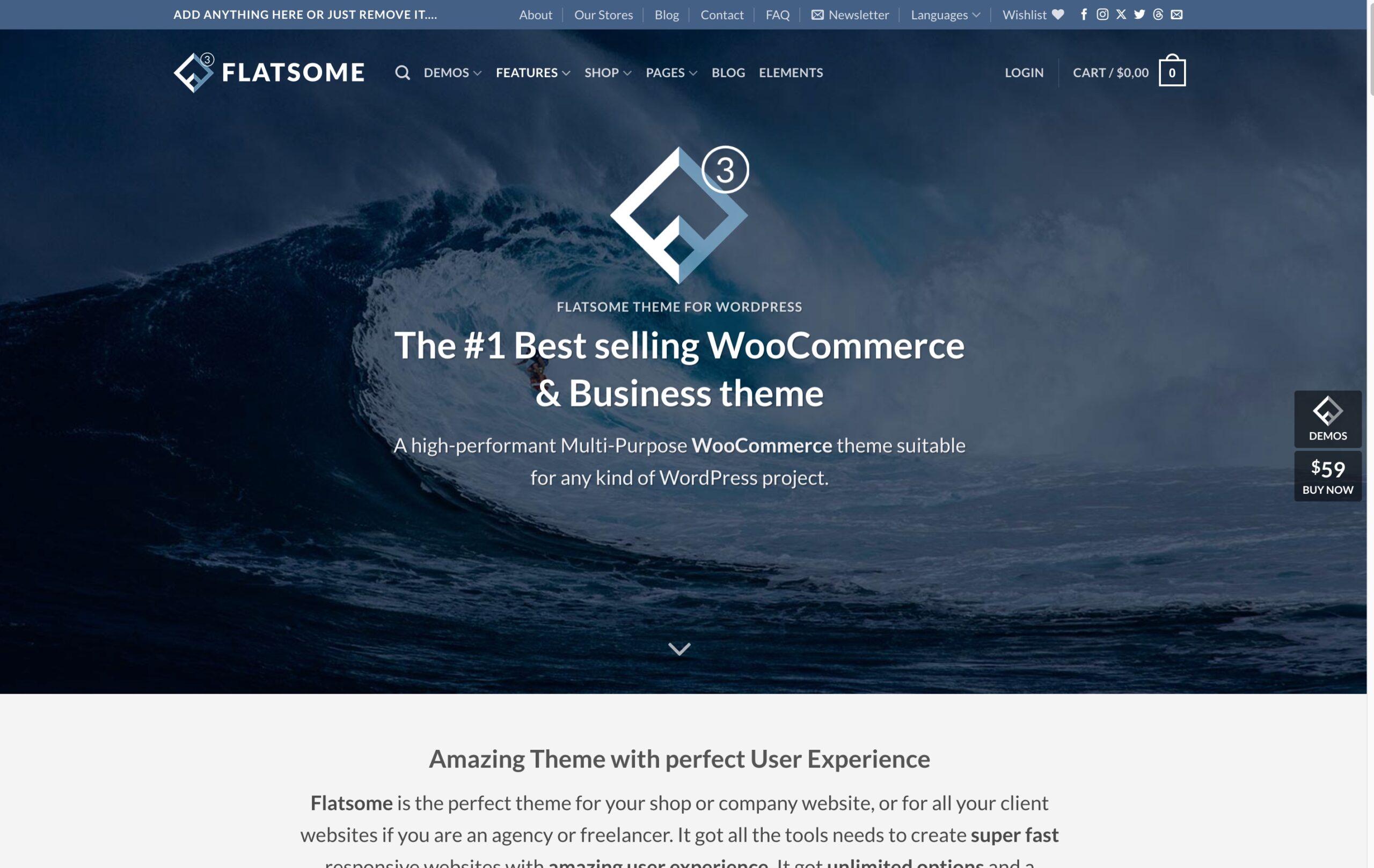 Flatsome WooCommerce theme homepage